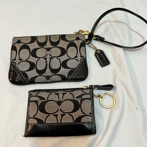 Coach Black Wristlet Wallet and Small Card Wallet